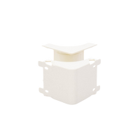 Esquinero interior, para uso con canaleta T45, Material PVC Rígido, Color Blanco Mate