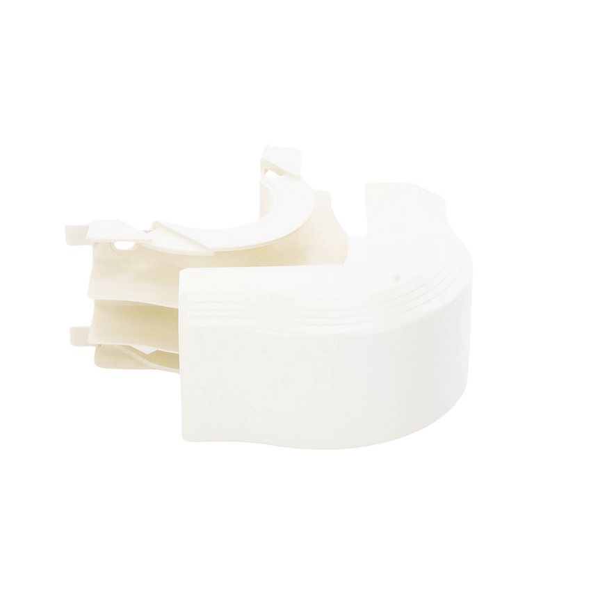 Esquinero exterior, para uso con canaleta T45, Material PVC Rígido, Color Blanco Mate