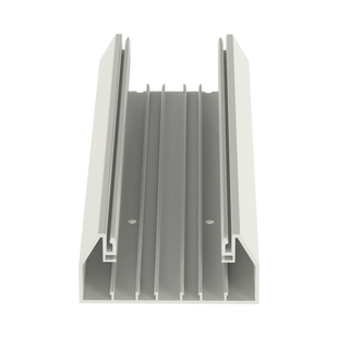 Base para canaleta T-70, de PVC rígido, con orificios perforados para montaje, 103.3 x 44.9 x 2400 mm, Color Blanco Mate