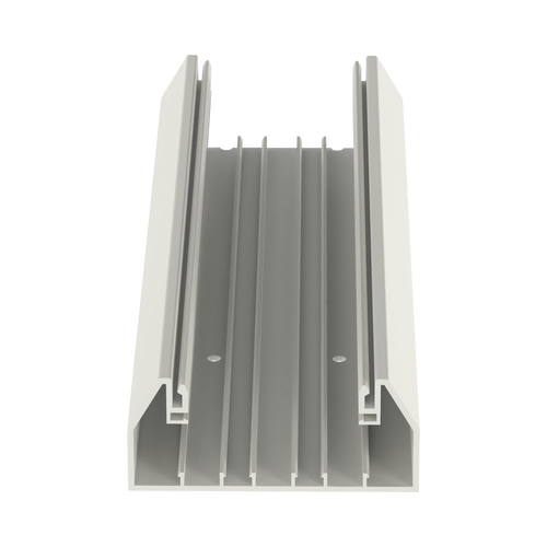 Base para canaleta T-70, de PVC rígido, con orificios perforados para montaje, 103.3 x 44.9 x 2400 mm, Color Blanco Mate