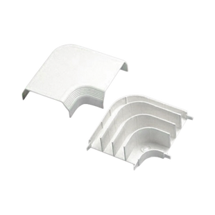 Curva de radio controlado, para uso con canaleta T70, Material PVC Rígido, Color Blanco Mate