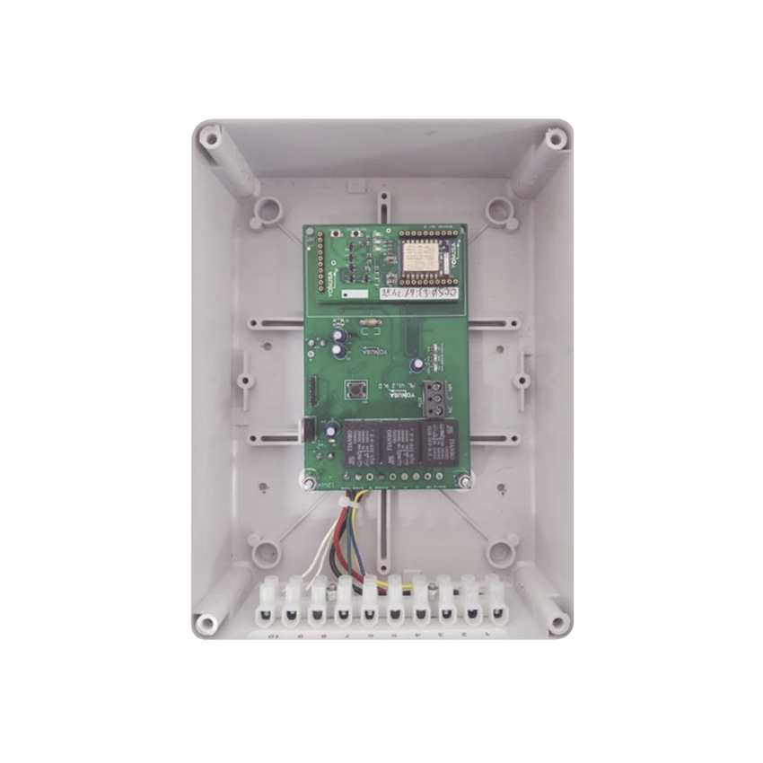 Modulo WIFI LITE con gabinete para uso en Energizadores YONUSA / Aplicación sin costo / Botón de Pánico/ 1 Salida Propósito General