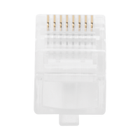 Bote con 100 Piezas de Plug Modular RJ45 Cat5e sin Blindaje, Chapado de Oro a 30 Micras para Durabilidad Extrema