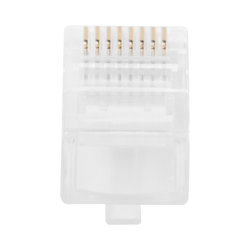Bote con 100 Piezas de Plug Modular RJ45 Cat5e sin Blindaje, Chapado de Oro a 30 Micras para Durabilidad Extrema