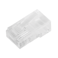 Bote con 100 Piezas de Plug Modular RJ45 Cat5e sin Blindaje, Chapado de Oro a 30 Micras para Durabilidad Extrema