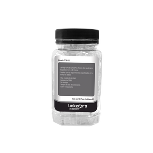 Bote con 100 Piezas de Plug Modular RJ45 Cat6 sin Blindaje, Chapado de Oro a 30 Micras para Durabilidad Extrema