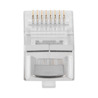 Bote con 100 Piezas de Plug Modular RJ45 Cat6 Blindado, Chapado de Oro a 30 Micras para Durabilidad Extrema SIN PIN de Tierra