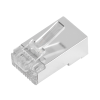 Bote con 100 Piezas de Plug Modular RJ45 Cat6 Blindado, Chapado de Oro a 30 Micras para Durabilidad Extrema SIN PIN de Tierra