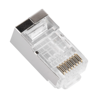 Bote con 100 Piezas de Plug Modular RJ45 Cat6 Blindado, Chapado de Oro a 30 Micras para Durabilidad Extrema SIN PIN de Tierra
