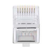 Bote con 100 Plugs Pass Through RJ45 Cat6 Blindado Chapado de Oro a 30 Micras para Durabilidad Extrema