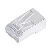 Bote con 100 Plugs Pass Through RJ45 Cat6 Blindado Chapado de Oro a 30 Micras para Durabilidad Extrema