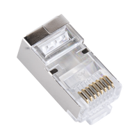 Bote con 100 Plugs Pass Through RJ45 Cat6 Blindado Chapado de Oro a 30 Micras para Durabilidad Extrema