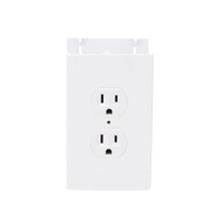 Contacto eléctrico doble, soporte y tapa color blanco de PVC auto extinguible,  para canaleta TEK100 (5591-10200)