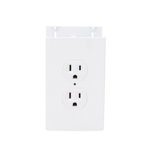Contacto eléctrico doble, soporte y tapa color blanco de PVC auto extinguible,  para canaleta TEK100 (5591-10200)