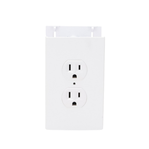 Contacto eléctrico doble, soporte y tapa color blanco de PVC auto extinguible,  para canaleta TEK100 (5591-10200)