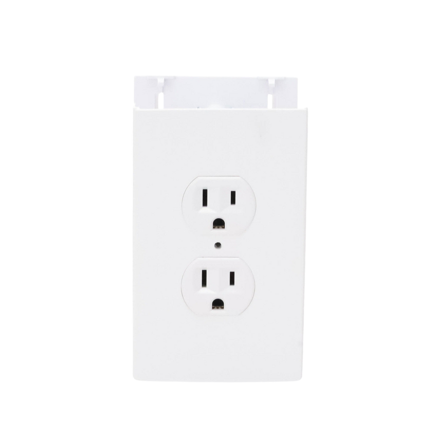 Contacto eléctrico doble, soporte y tapa color blanco de PVC auto extinguible,  para canaleta TEK100 (5591-10200)