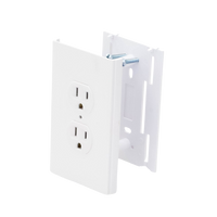 Contacto eléctrico doble, soporte y tapa color blanco de PVC auto extinguible,  para canaleta TEK100 (5591-10200)