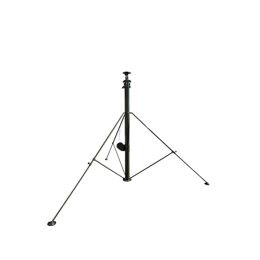 Mástil Telescópico Retraible Manual de 9 metros con Accesorios. Incluye Tripie.