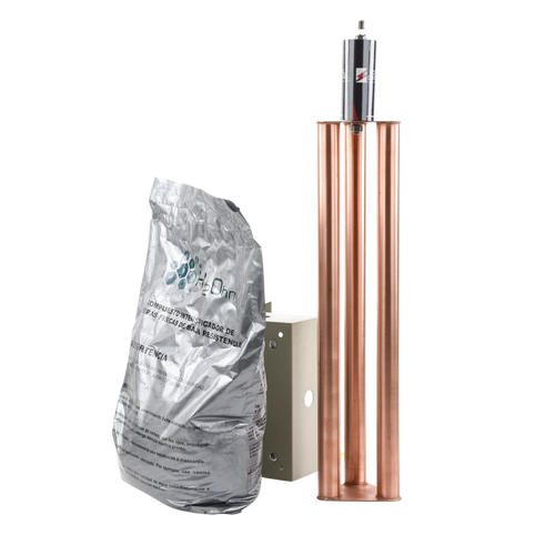 Kit de puesta a tierra de 100 Amperes con Electrodo, Filtro, Acoplador y Compuesto H2Ohm.