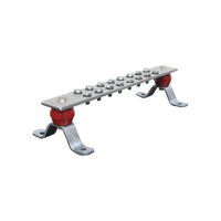 Barra de Unión de Aluminio de 16 Contactos 2" x 15-1/4" x 1/4" (50.8 x 387.35 x 6.35 mm).