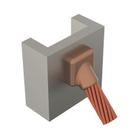 MOLDE SOLD. EXOTERMICA CONEXION DE CABLE DE PASO 4/0 A SUPERFICIE DE ACERO HORIZONTAL