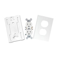 Contacto eléctrico doble, soporte y tapa color blanco de PVC auto extinguible,  para canaleta TEK100 (5591-10200)