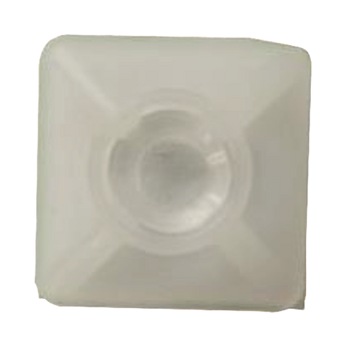 Base Autoadherible para Cinchos Práctica y Eficiente para la Organización y Fijación de Cables, Fabricada en Nylon Resistente y de Color Natural con una Medida de 19x19 mm, Paquete con 100 Piezas (4210-00001)