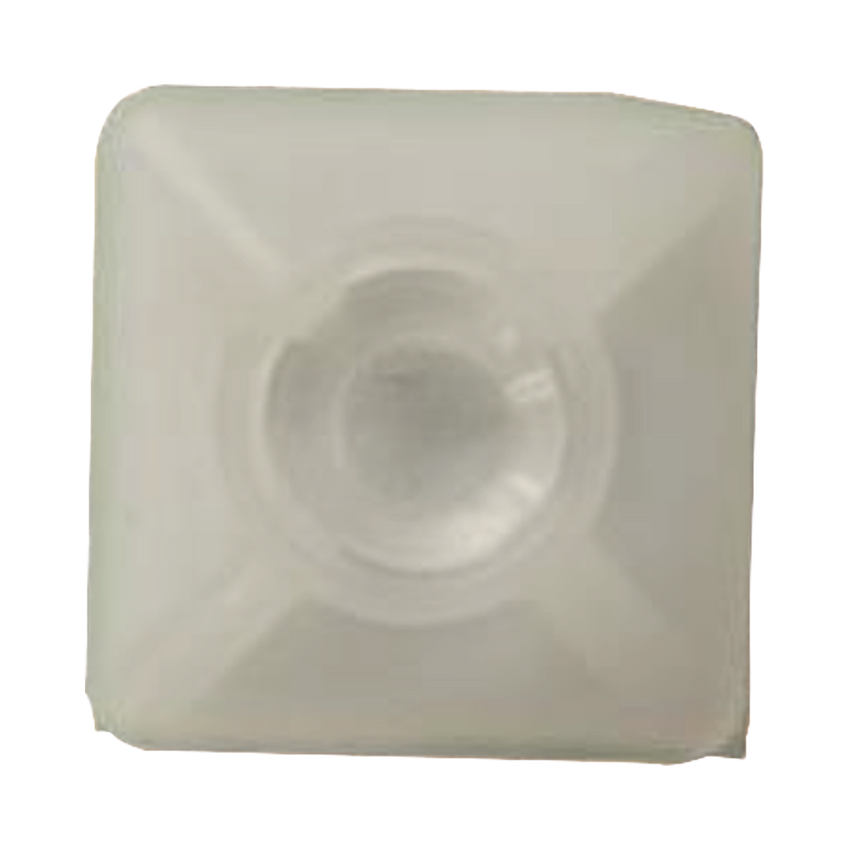 Base Autoadherible para Cinchos Práctica y Eficiente para la Organización y Fijación de Cables, Fabricada en Nylon Resistente y de Color Natural con una Medida de 19x19 mm, Paquete con 100 Piezas (4210-00001)
