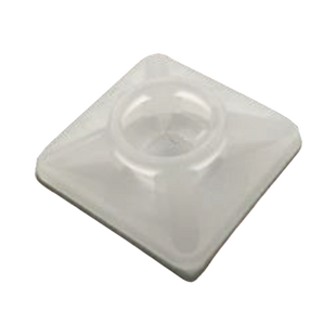 Base Autoadherible para Cinchos Práctica y Eficiente para la Organización y Fijación de Cables, Fabricada en Nylon Resistente y de Color Natural con una Medida de 19x19 mm, Paquete con 100 Piezas (4210-00001)