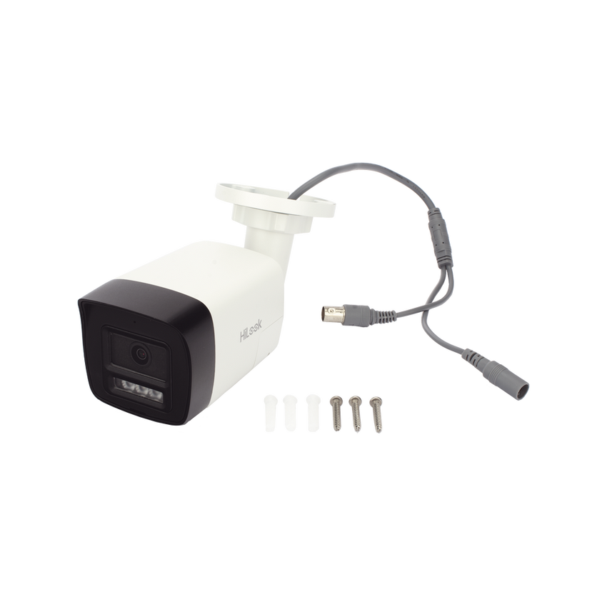 [Audio Bidireccional + Dual Light + ColorVu] Bala TURBOHD 2 Megapixel (1080p) / Lente 2.8 mm / 30 mts IR EXIR + 20 mts Luz Blanca / Micrófono y Bocina Integrado / Exterior IP67 / Metal / dWDR