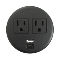 Multicontactos Empotrable Doble/ USB A & C, Color Negro, No Incluye Cable de Poder (11000-83604)