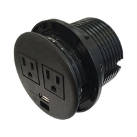 Multicontactos empotrable Doble/ USB "A & C", Color Negro, no incluye cable de poder (11000-83604)