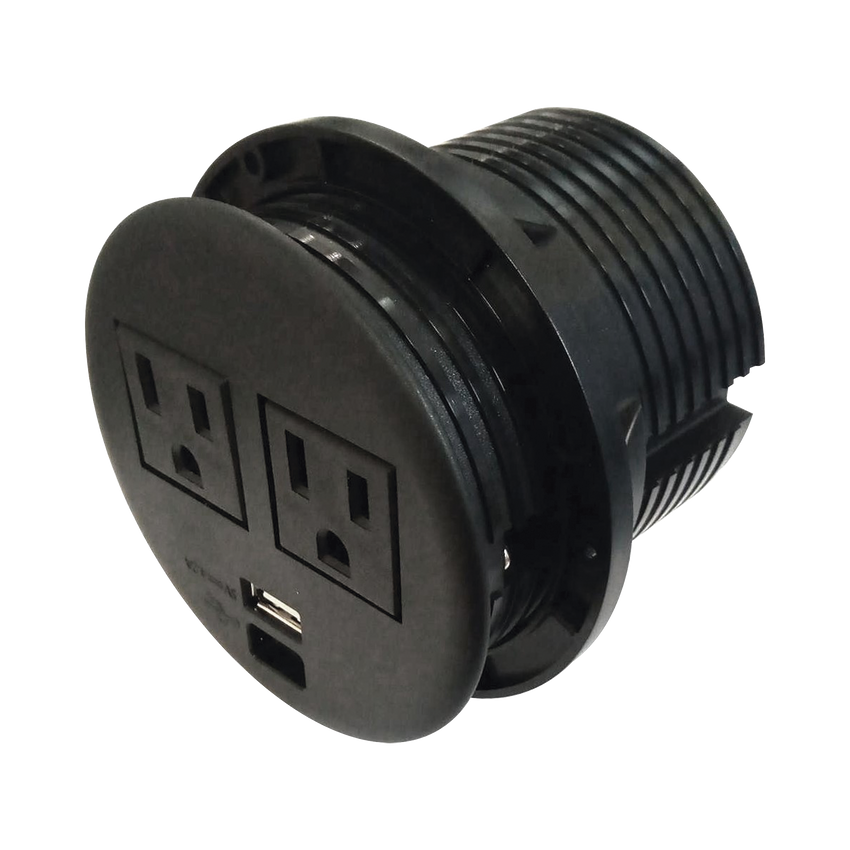 Multicontactos empotrable Doble/ USB "A & C", Color Negro, no incluye cable de poder (11000-83604)