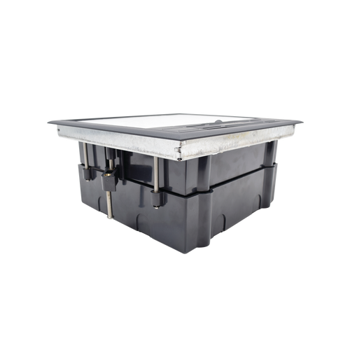 Caja de Piso para Cuatro Módulos Universales (Socket M4), para Alimentación Eléctrica y Redes de Datos (11000-43401) No Incluye Faceplates