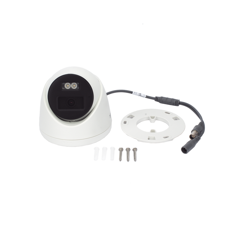 [Audio Bidireccional + Dual Light + ColorVu] Turret TURBOHD 2 Megapixel (1080p) / Lente 2.8 mm / 40 mts IR EXIR + 40 mts Luz Blanca / Micrófono y Bocina Integrado / Exterior IP67 / dWDR