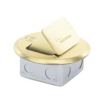 Mini Caja de Piso Redonda para Datos o Conectores Tipo Keystone, Color Bronce (3 Contactos) (11000-12102)