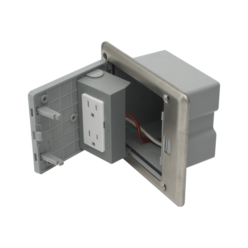 Caja de Piso con Contacto Eléctrico (Duplex), Resistente al Agua, IP66 (Con Tapa Cerrada) (11000-53201)