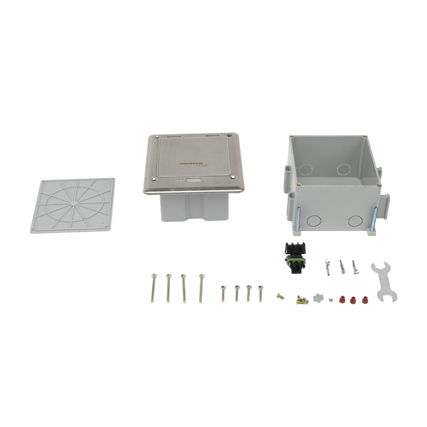 Caja de Piso con Contacto Eléctrico (Duplex), Resistente al Agua, IP66 (Con Tapa Cerrada) (11000-53201)