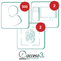 [BAJO PEDIDO] Licencia para software de Tiempo & Asistencia compatible con SISTEMAS DE NOMINA /  500 Empleados / 2 Relojes checadores / 2 PC / Acceso3 - TITANIUM