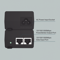 Inyector PoE+ (30W) / Gigabit 802.3 af/at / 2 puertos 10/100/1000 Mbps / Plug and Play / Fuente alimientación Integrada