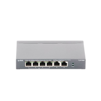 Switch PoE no Administrable de escritorio / 6 puertos 10/100 Mbps / 4 puertos PoE af/at / Presupuesto 67 W / Modo Extensor hasta 250 m / Calidad video prioritaria