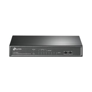 Switch PoE No Administrable de Escritorio / 8 puertos 10/100 Mbps / 4 puertos PoE af / Presupuesto 41 W / Modo extensor PoE hasta 250 metros / Calidad video prioritaria