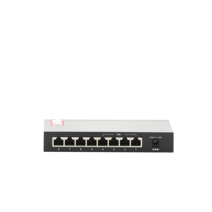 Switch PoE+ No Administrable / De Escritorio 8 puertos 10/100 Mbps / 4 puertos PoE af/at Inteligente / Presupuesto 66 W / Hasta 250 metros