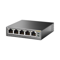 Switch Escritorio No Administrable de 5 puertos 10/100/1000 Mbps / Con 4 puertos PoE 802.3af/at de hasta 65 W / PoE Extendido hasta 250 metros