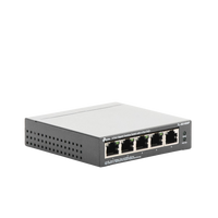 Switch Escritorio No Administrable de 5 puertos 10/100/1000 Mbps / Con 4 puertos PoE 802.3af/at de hasta 65 W / PoE Extendido hasta 250 metros