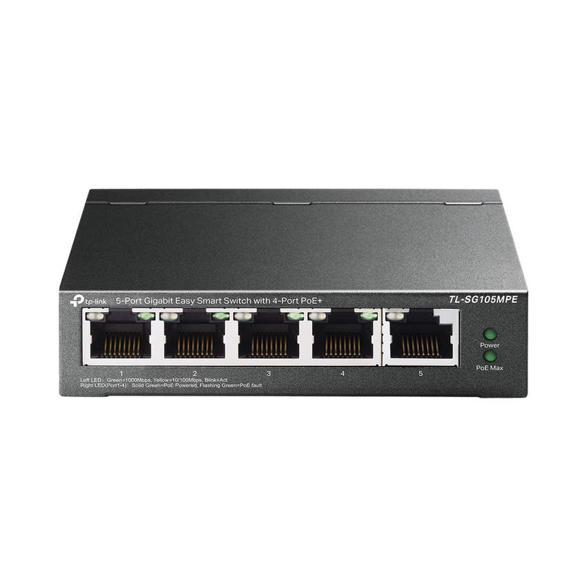 Switch Administrable / Escritorio Easy Smart / 5 puertos 10/100/1000 Mbps / IGMP para Vigilancia / Calidad en el Servicio (QoS) / Gestión GUI / Recuperación automática PoE