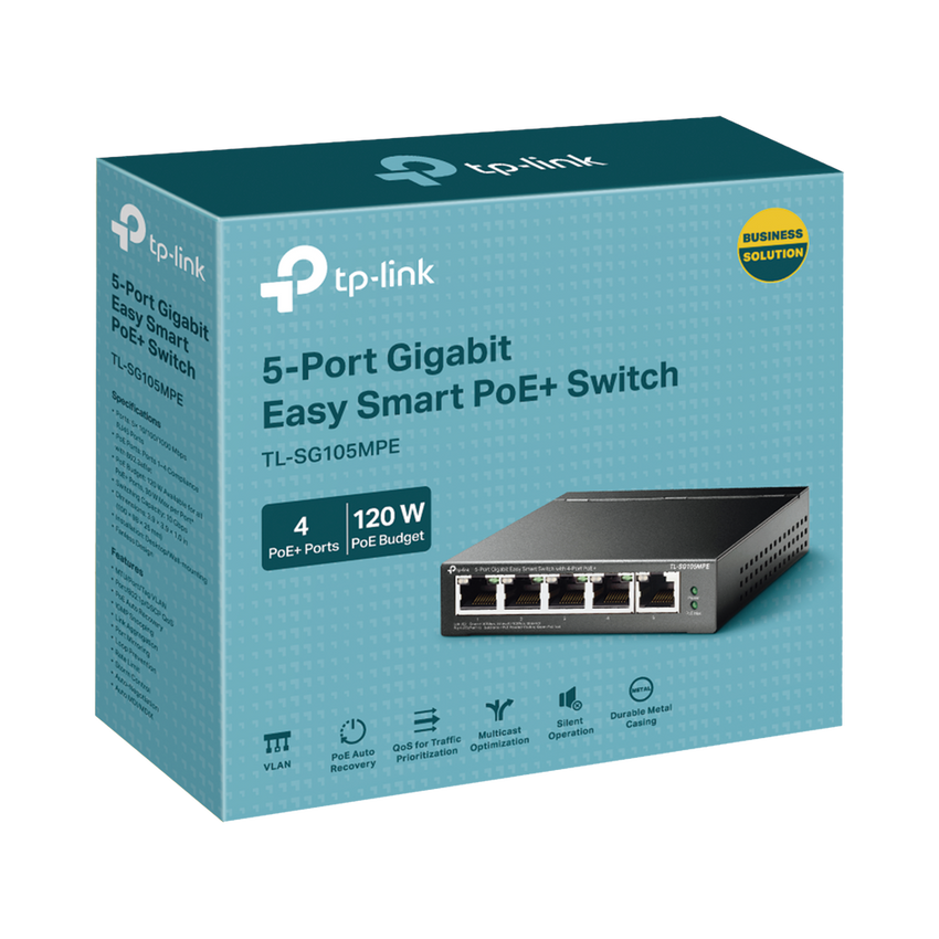Switch Administrable / Escritorio Easy Smart / 5 puertos 10/100/1000 Mbps / IGMP para Vigilancia / Calidad en el Servicio (QoS) / Gestión GUI / Recuperación automática PoE