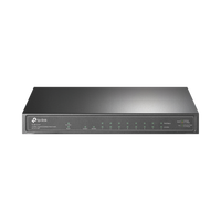 Switch de escritorio PoE+, no Administrable 8 puertos 10/100/1000 Mbps + 1 puertos 10/100/1000 Mbps (Uplink) + 1 puerto SFP, 63W