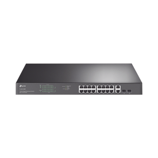 Switch no administrable de 16 puertos 10/100/1000Mbps y PoE af/at, 2 puertos SFP hasta 250W.