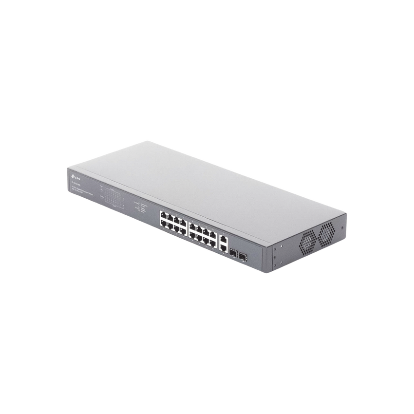 Switch no administrable de 16 puertos 10/100/1000Mbps y PoE af/at, 2 puertos SFP hasta 250W.
